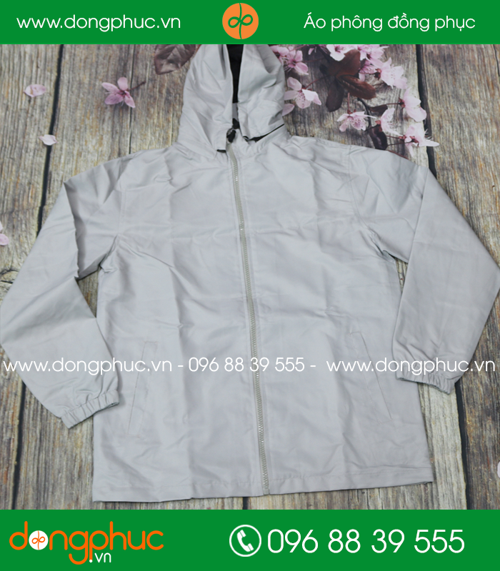 Mẫu áo khoác gió đồng phục màu Ghi